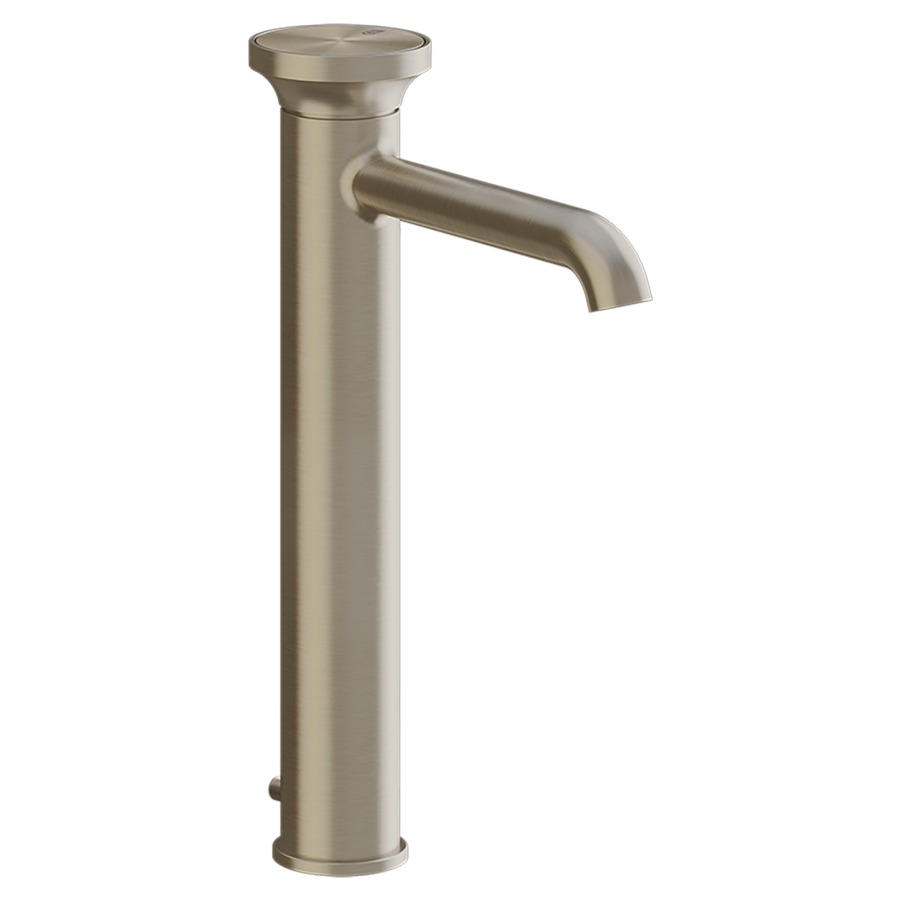 Mélangeur lavabo ORIGINI
S 164 mm, goulot fixe
version haute, avec vidage
excentrique, insert en
finition inclus