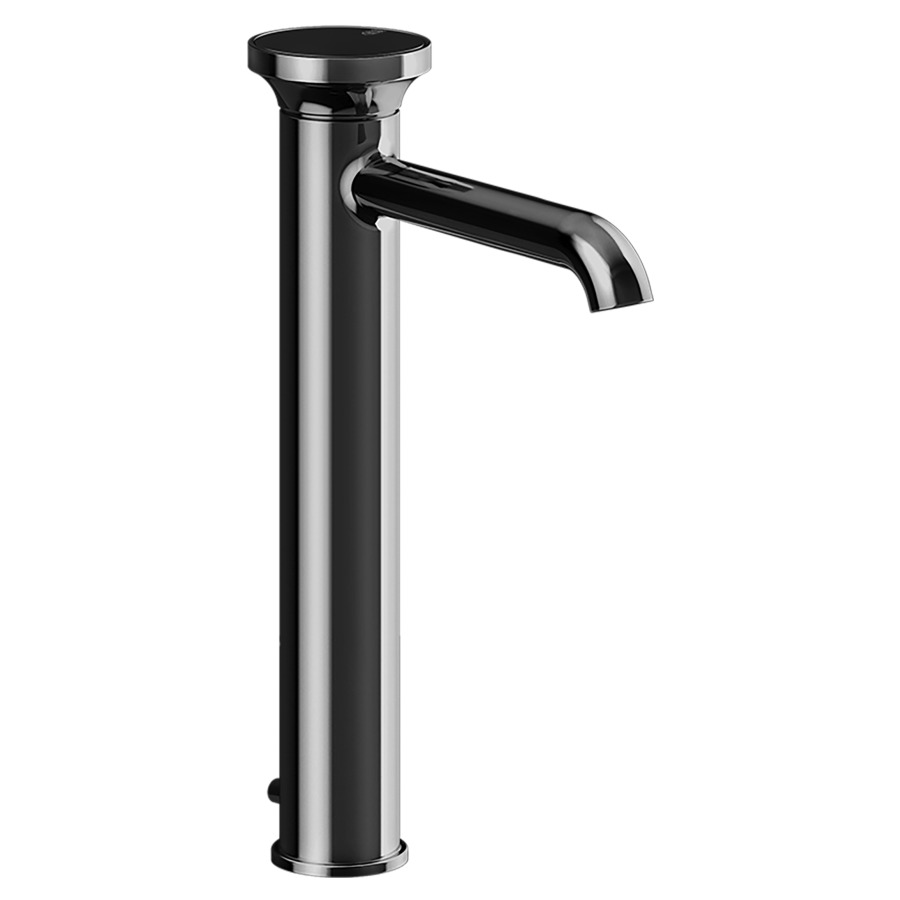 Mélangeur lavabo ORIGINI
S 164 mm, goulot fixe
version haute, avec vidage
excentrique, insert en
finition inclus