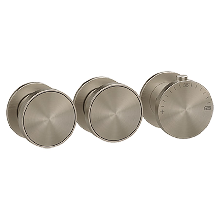 Thermostat ORIGINI UP
set de montage final
inverseur à 2 voies, pour
montage verticale/horizontale
insert en finition inclus
sans corps à encastrer 713 610