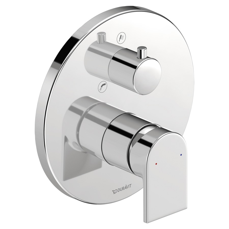 Mélangeur de bain TULUM BY
STARCK UP
set de montage final, pour
commander 2 fonctions
avec robinet inverseur
sans corps à encastrer
714 241/242, plaque de
recouvrement D 170 mm
dispositif d'antisiphonnage
intégré