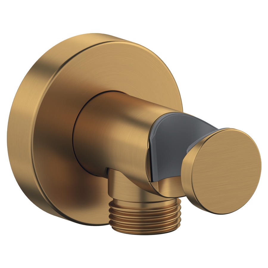 Coude de raccordement DURAVIT
rosace ronde, avec support de
douche