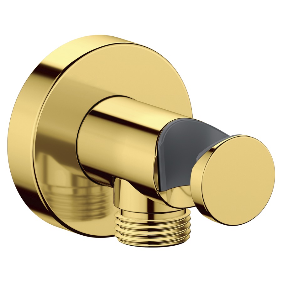 Coude de raccordement DURAVIT
rosace ronde, avec support de
douche