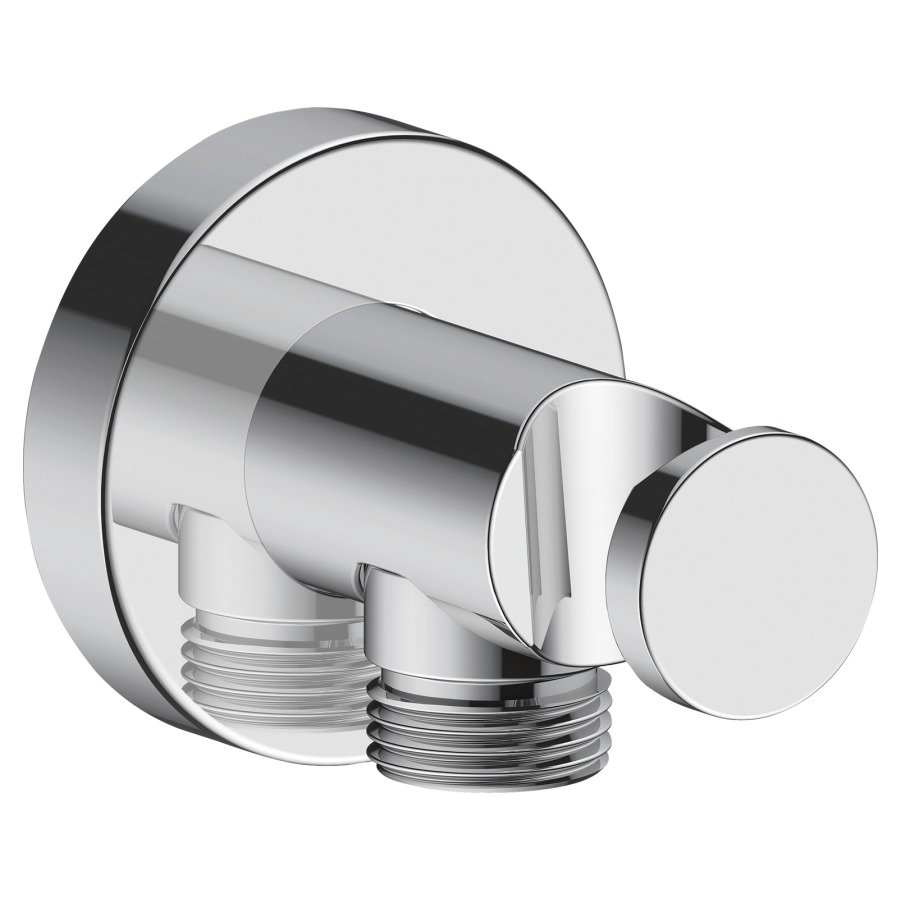 Coude de raccordement DURAVIT
rosace ronde, avec support de
douche