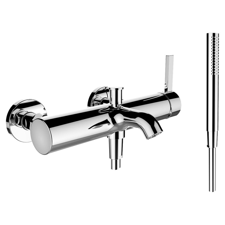 Mélangeur de bain KARTELL
LAUFEN, E 153 mm, raccords
d'arrêt 1/2" x 3/4"
douche Twinstick, tuyau 180 cm