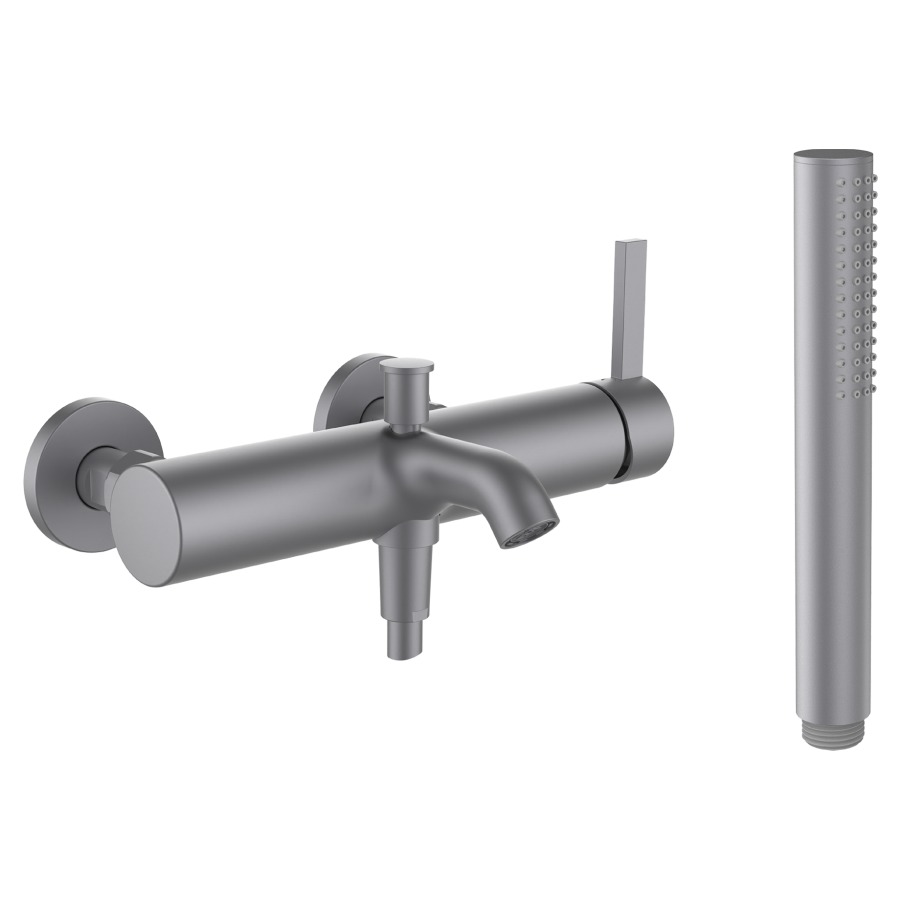 Mélangeur de bain KARTELL
LAUFEN, E 153 mm, raccords
d'arrêt 1/2" x 3/4"
douche Twinstick, tuyau 180 cm