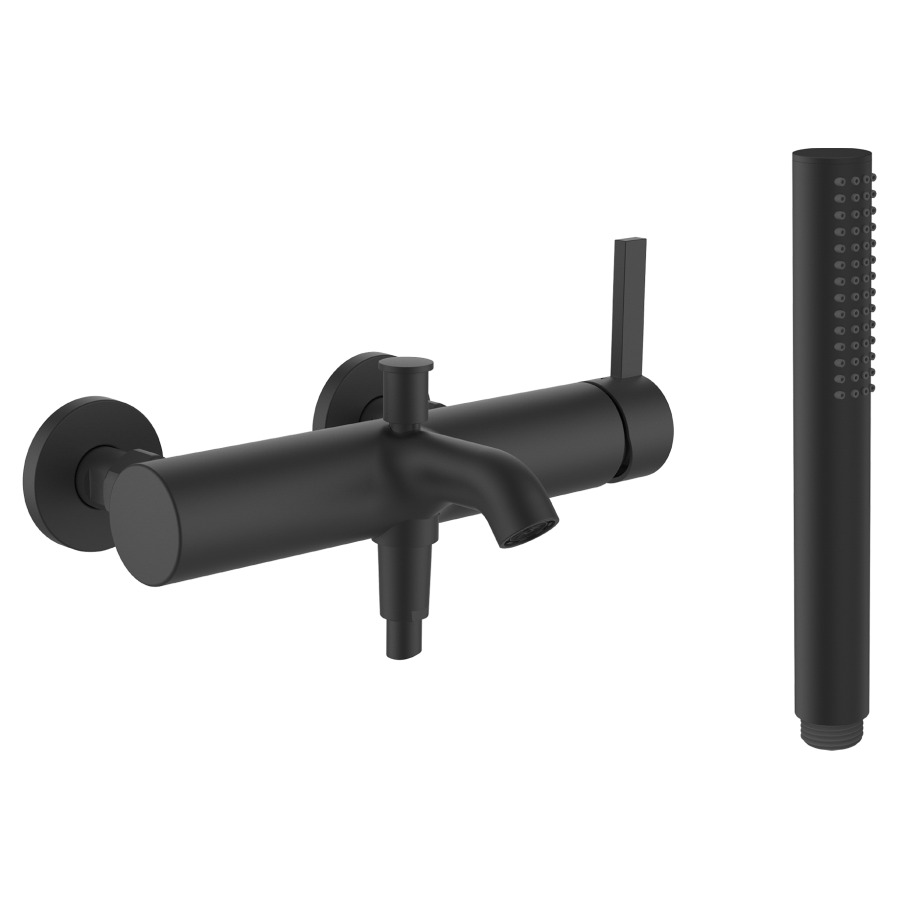 Mélangeur de bain KARTELL
LAUFEN, E 153 mm, raccords
d'arrêt 1/2" x 3/4"
douche Twinstick, tuyau 160 cm