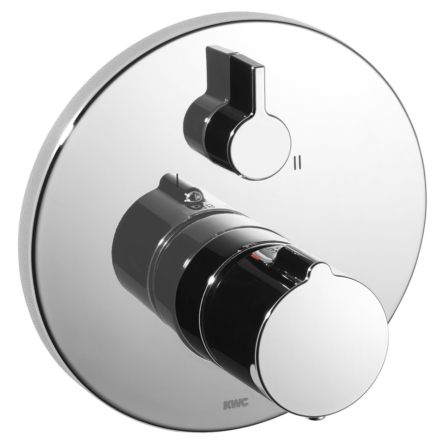 Mélangeur bain KWC THERM UP
set de montage final, inver-
seur, plaque de recouvrement
D 17 cm, sans corps à
encastrer 725 089/090