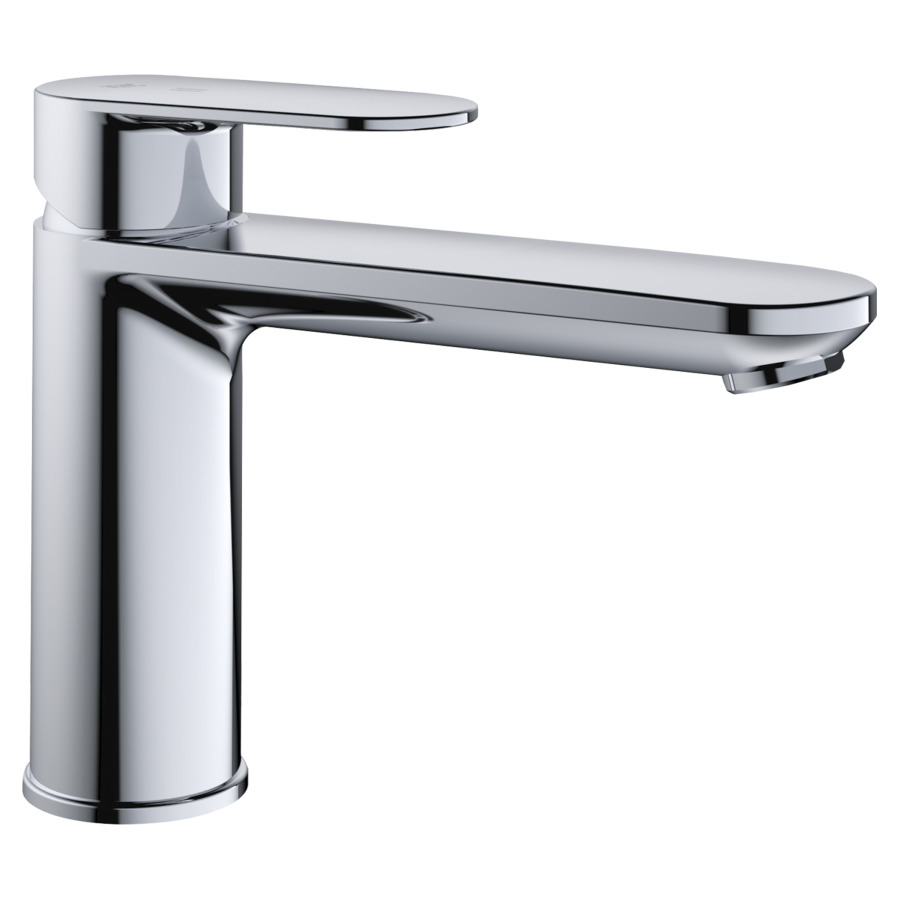 Mélangeur de lavabo ELLA 
saillie 150 mm, goulot fixe
EcoProtect, avec vidage excentrique
débit 5 (L/min)
tuyaux de raccordement flexibles 3/8"
groupe acoustique&nbsp;I, Classe d’énergie A