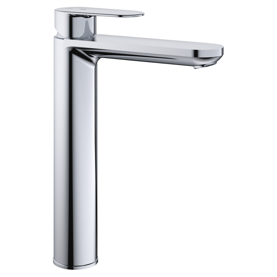 Mélangeur de lavabo ELLA 
saillie 150 mm, goulot fixe
pour lavabo à poser
H jusqu'à aérateur 220 mm
CoolFix, EfficientControl
sans soupape d’écoulement
débit 5 (L/min)
tuyaux de raccordement flexibles 3/8"
groupe acoustique&nbsp;I, Classe d’énergie A