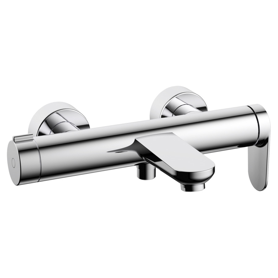 Mélangeur de bain ELLA
E 153 mm, raccords d'arrêt
1/2" x 3/4", sans douche
tuyau de douche et support
groupe acoustique II