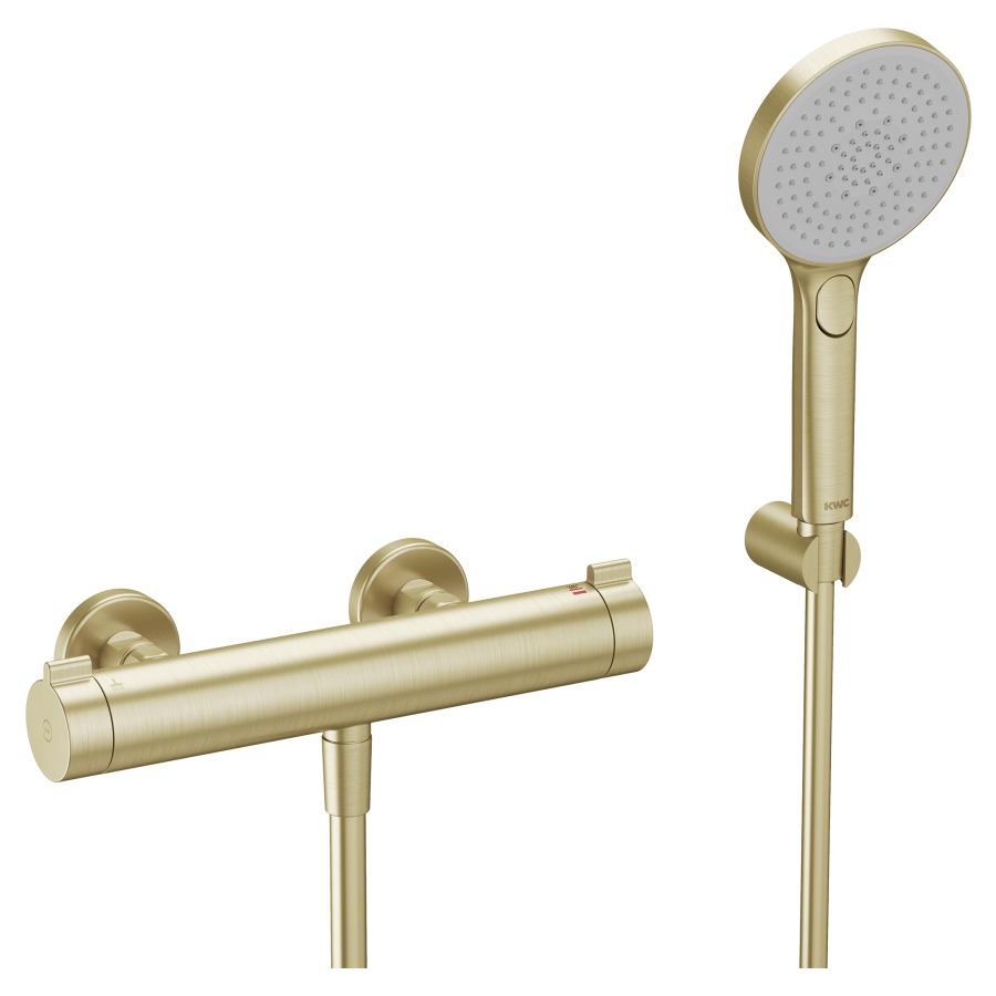 Mélangeur de douche KWC THERM STYLE 
E 153 mm, raccords d’arrêt 1/2" x 1/2"
SmartControl
débit 11.3 (L/min)
avec douche et tuyau de douche 150 cm
groupe acoustique&nbsp;I
Classe d’énergie C