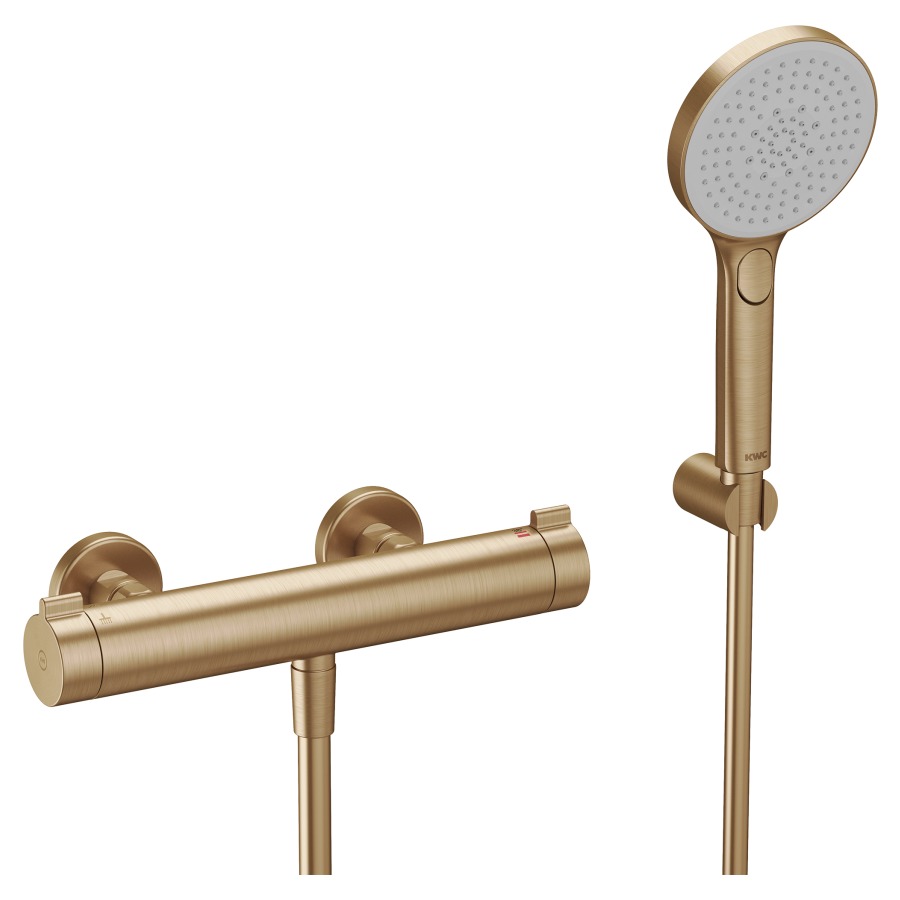 Mélangeur de douche KWC THERM STYLE 
E 153 mm, raccords d’arrêt 1/2" x 1/2"
SmartControl
débit 11.3 (L/min)
avec douche et tuyau de douche 150 cm
groupe acoustique&nbsp;I
Classe d’énergie C