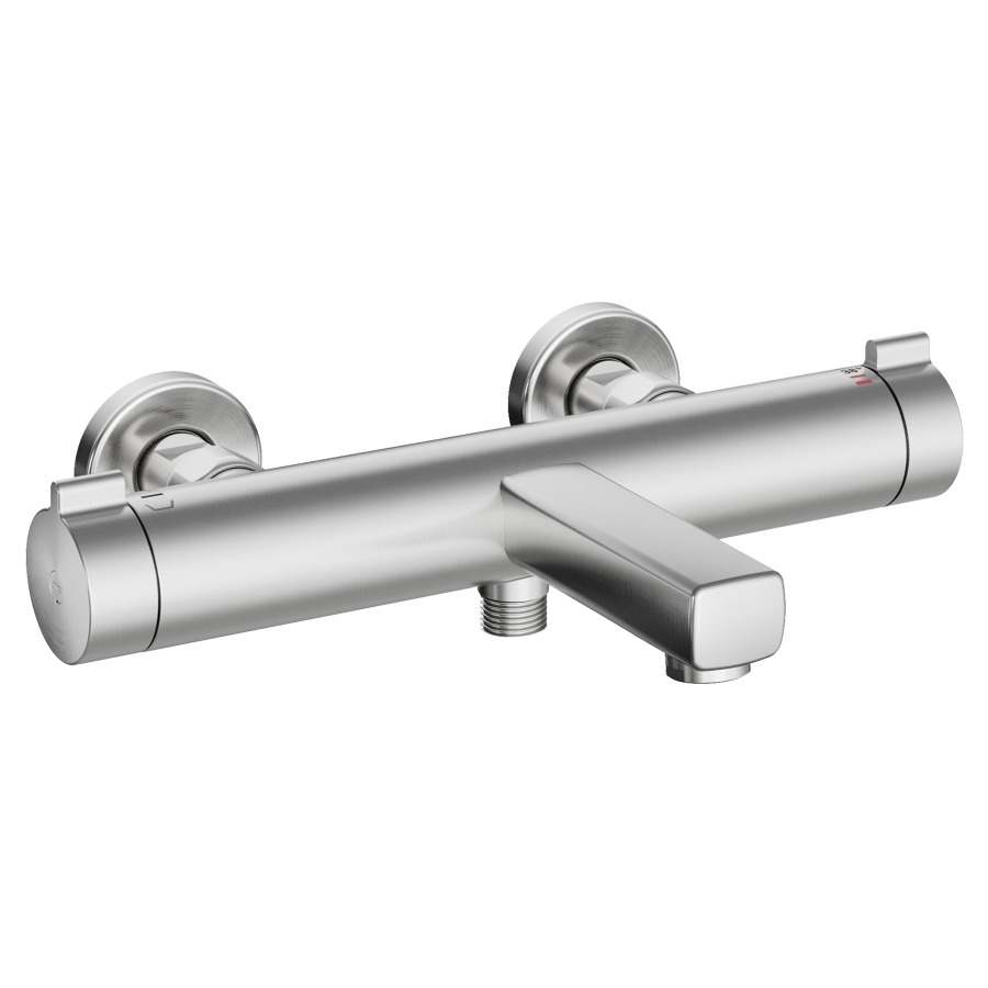 Bademischer KWC THERM DESIGN
AD 153 mm, Abstellverschraubungen 1/2" x 3/4"
Ausladung 195 mm, Auslauf fest
EfficientFlow, Durchflussmenge 20 (L/min)
Handbrause Durchflussmenge 12.4 (L/min)
ohne Brause, Brauseschlauch, Halter
Geräuschgruppe I, Energieklasse B