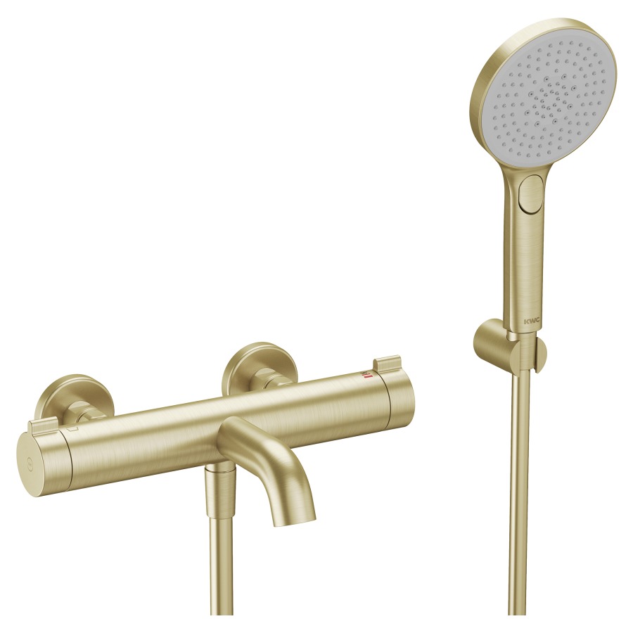 Mélangeur de bain KWC THERM STYLE
E 153 mm, raccords d’arrêt 1/2" x 3/4"
saillie 195 mm, goulot fixe
SmartControl, débit 20 (L/min)
douche à main débit 11.3 (L/min)
avec, douche tuyau de douche 150 cm et support
groupe acoustique&nbsp;I, Classe d’énergie C