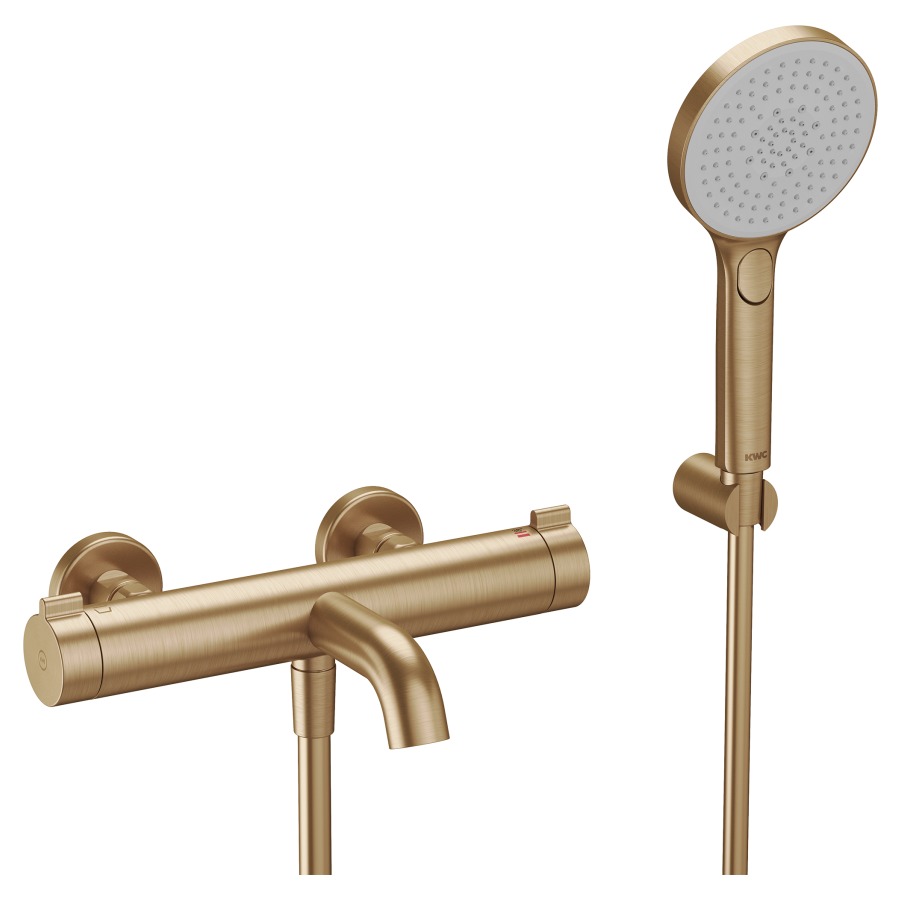 Mélangeur de bain KWC THERM STYLE
E 153 mm, raccords d’arrêt 1/2" x 3/4"
saillie 195 mm, goulot fixe
SmartControl, débit 20 (L/min)
douche à main débit 11.3 (L/min)
avec, douche tuyau de douche 150 cm et support
groupe acoustique&nbsp;I, Classe d’énergie C
