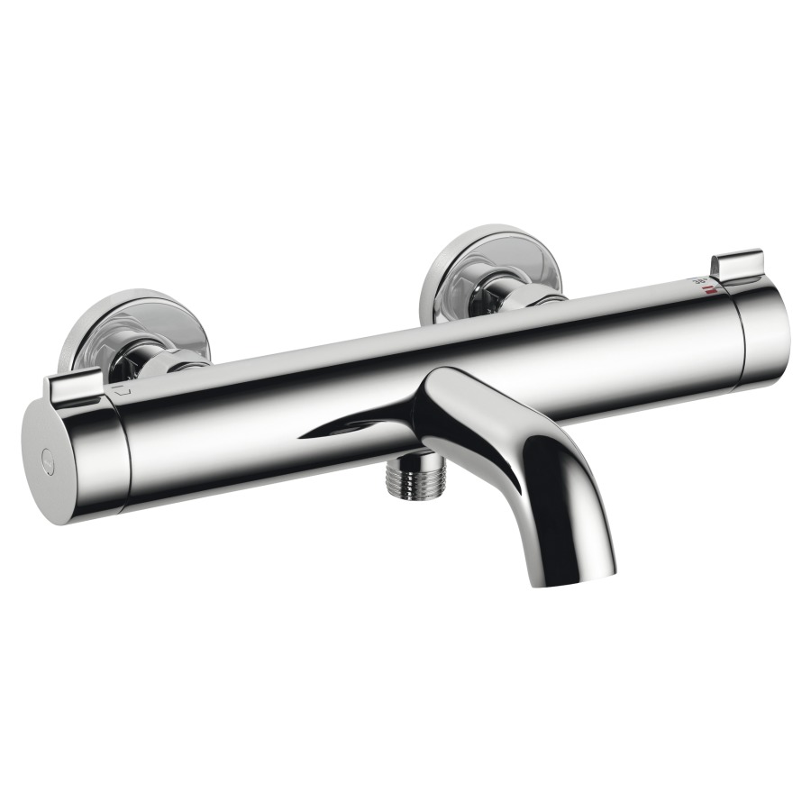 Mélangeur de bain KWC THERM STYLE
E 153 mm, raccords d’arrêt 1/2" x 3/4"
saillie 195 mm, goulot fixe
EfficientFlow, débit 20 (L/min)
douche à main débit 12.4 (L/min)
sans douche, tuyau de douche, support
groupe acoustique&nbsp;I, Classe d’énergie B