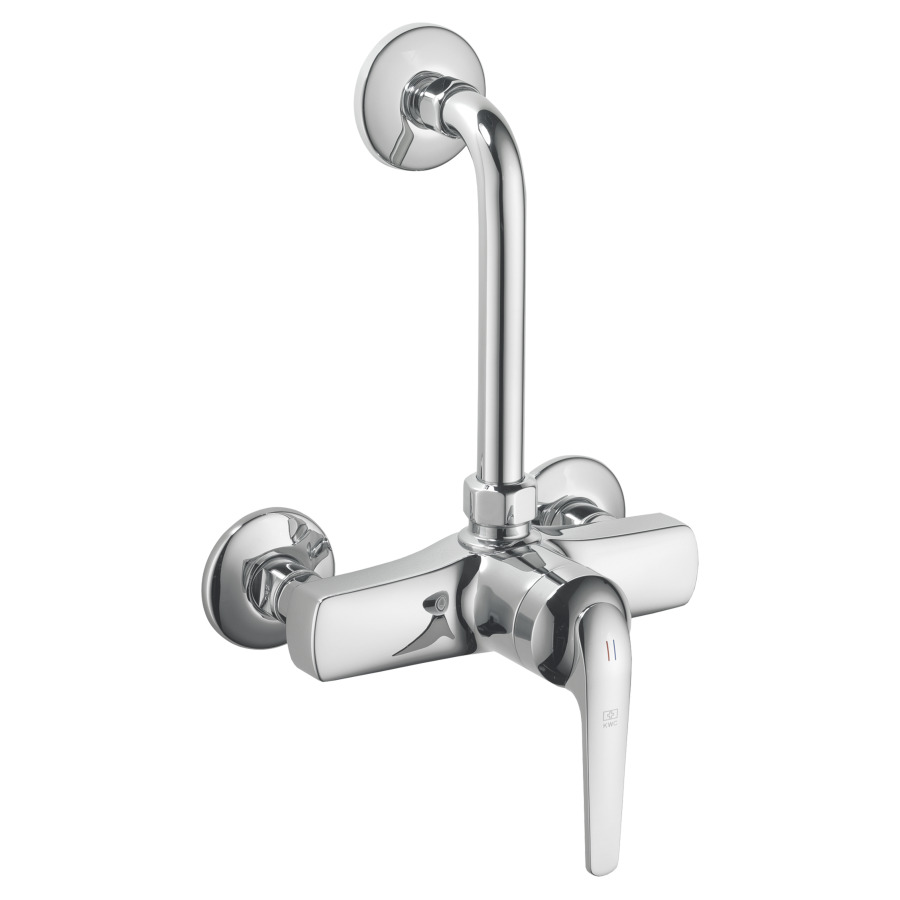 Mélangeur de douche DOMO.5
E 153 mm, coude mural
raccords d'arrêt 1/2" x 1/2"
membrane d'étanchéité
groupe acoustique II