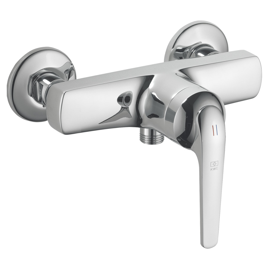 Mélangeur de douche DOMO.5
E 153 mm, raccords d'arrêt
1/2" x 1/2", membrane
d'étanchéité, sans douche à
main, groupe acoustique I