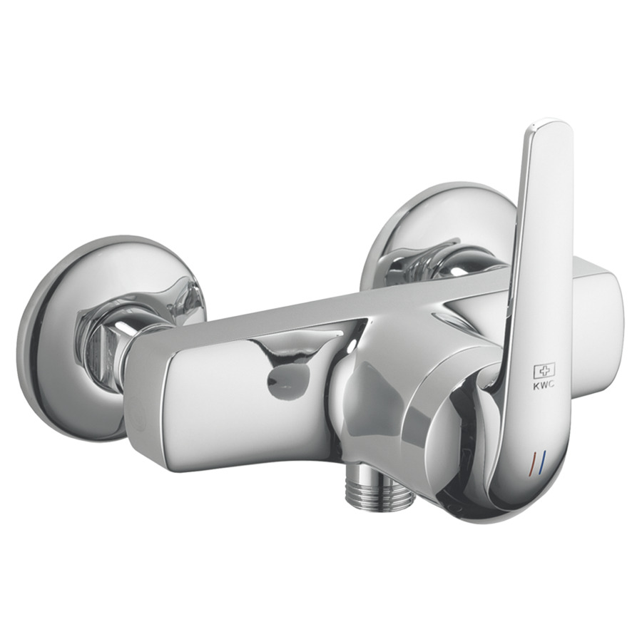 Mélangeur de douche DOMO.5
E 120 mm, raccords d'arrêt
1/2" x 1/2", membrane
d'étanchéité, sans douche à
main, groupe acoustique I