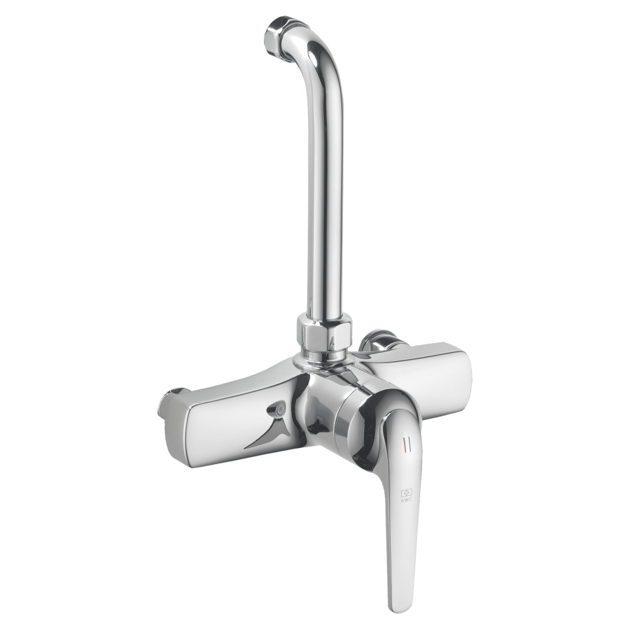 Mélangeur de douche DOMO.5
E 153 mm, coude mural
sans raccords, membrane
d'étanchéité, douche, tuyau
groupe acoustique NT