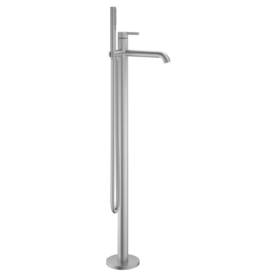 Mélangeur de bain BEVO
S 215 mm, goulot fixe
H jusqu'à aérateur 790-886 mm
avec colonne pour montage
à pose libre, douche, tuyau de
douche 150 cm, sans corps à
encastrer 725 078