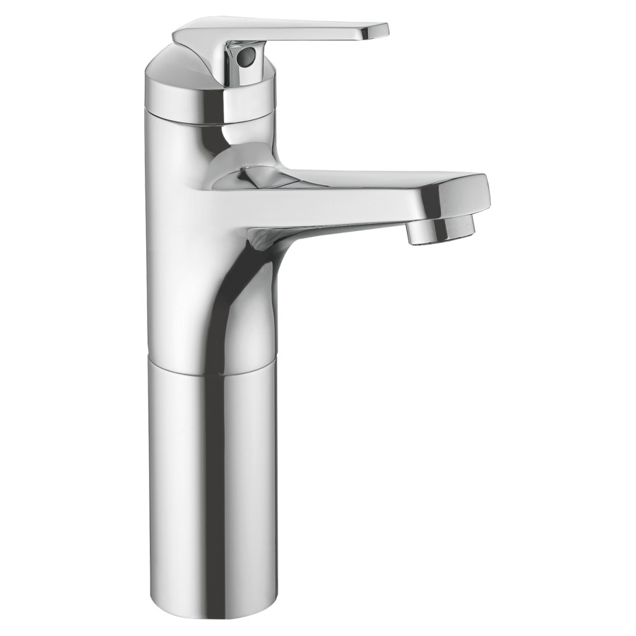 Mélangeur de lavabo DOMO.5 
saillie 150 mm, goulot orientable
avec vidage excentrique
débit 7.5 (L/min)
tuyaux de raccordement flexibles 3/8"
groupe acoustique&nbsp;I, Classe d’énergie B