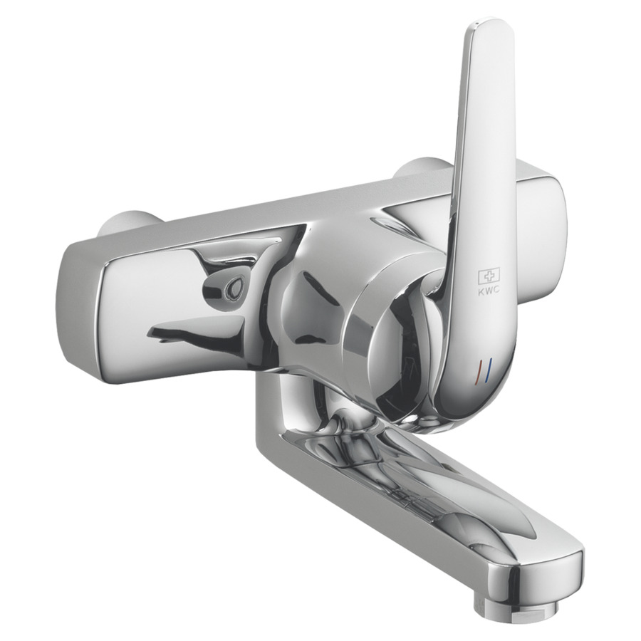 Mélangeur mural DOMO.5
E 120 mm, S 225 mm goulot
orientable, sans raccords
membrane d'étanchéité, groupe
acoustique I