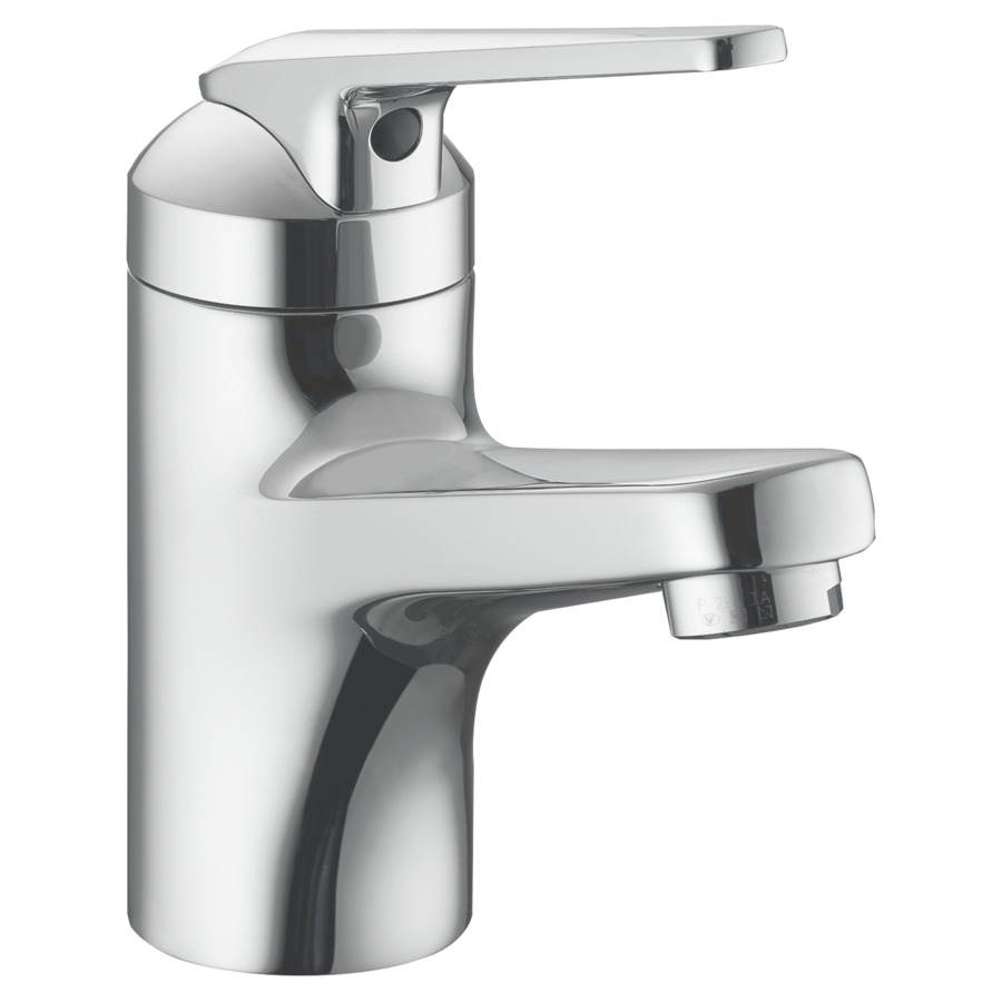 Mélangeur de lavabo DOMO.5 
saillie 120 mm, goulot fixe
sans soupape d’écoulement
débit 6 (L/min)
tuyaux de raccordement flexibles 3/8"
groupe acoustique&nbsp;I, Classe d’énergie A