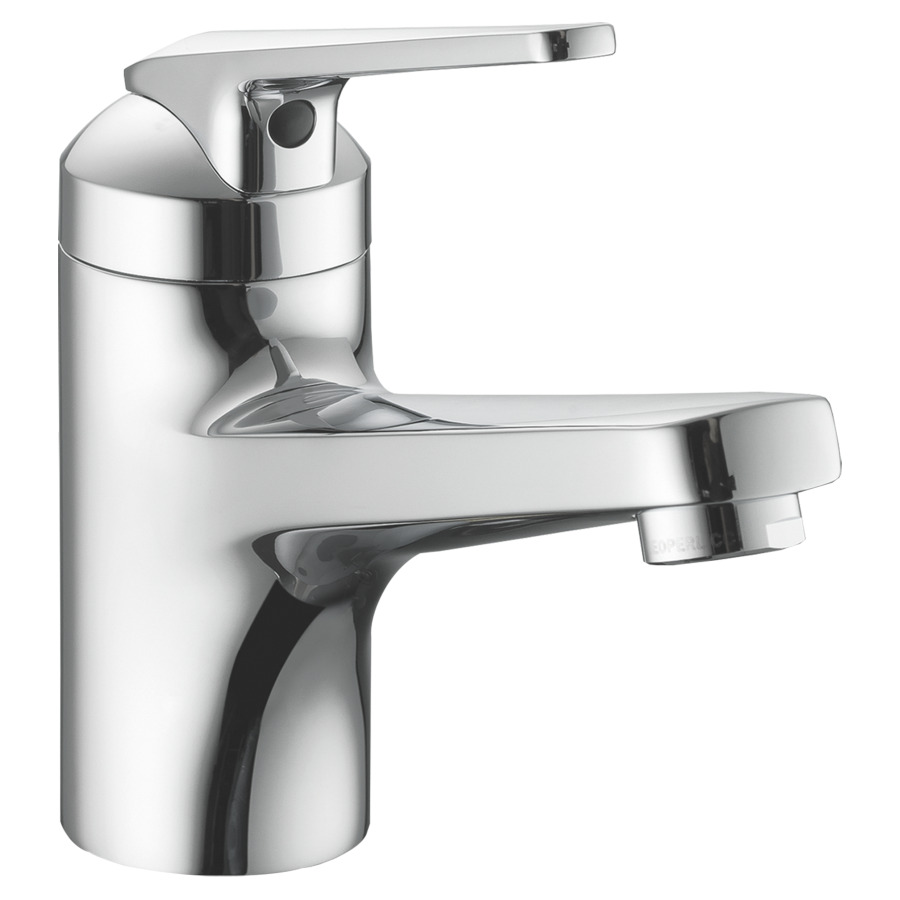 Mélangeur de lavabo DOMO.5 
saillie 150 mm, goulot orientable
sans soupape d’écoulement
débit 6 (L/min)
tuyaux de raccordement flexibles 3/8"
groupe acoustique&nbsp;I, Classe d’énergie A