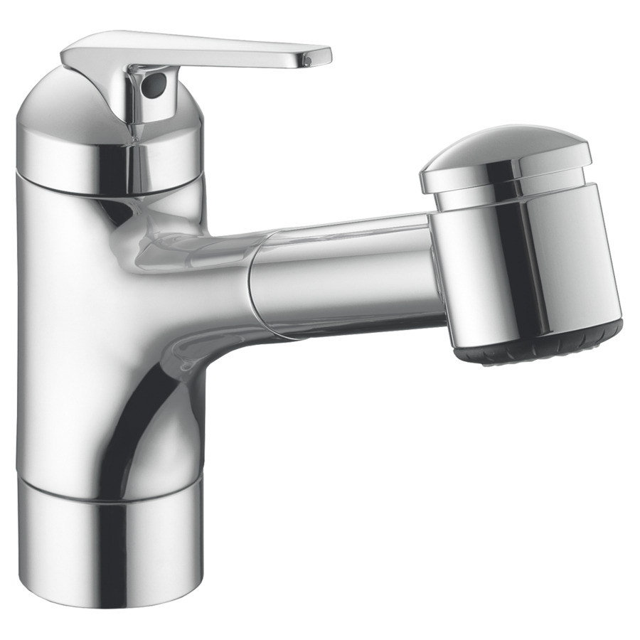 Mélangeur d'évier DOMO.5 VERSO
S 230 mm goulot orientable
pour boiler à basse pression
membrane d'étanchéité
douche extensible réglable
tuyaux de raccordement
flexible,  groupe acoustique I