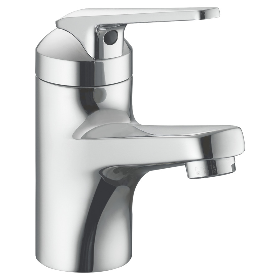 Mélangeur de lavabo DOMO.5 
saillie 120 mm, goulot fixe
avec vidage excentrique
débit 7.5 (L/min)
tuyaux de raccordement flexibles 3/8"
groupe acoustique&nbsp;I, Classe d’énergie B