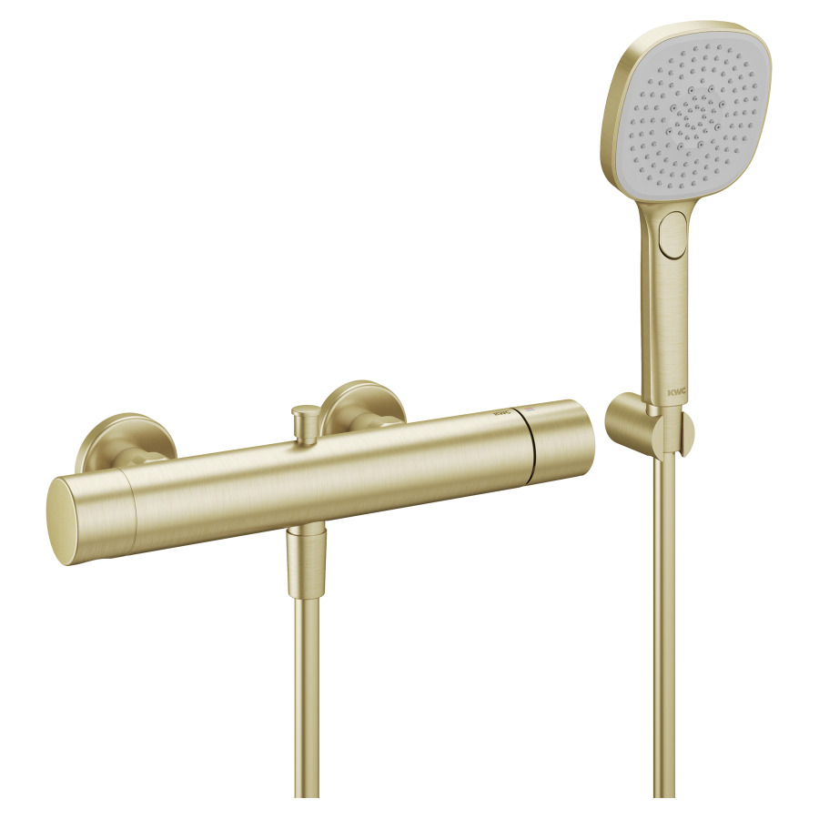 Mélangeur de bain ORA
E 153 mm, raccords d'arrêt
1/2" x 3/4", avec douche
tuyau de douche 160 cm, support