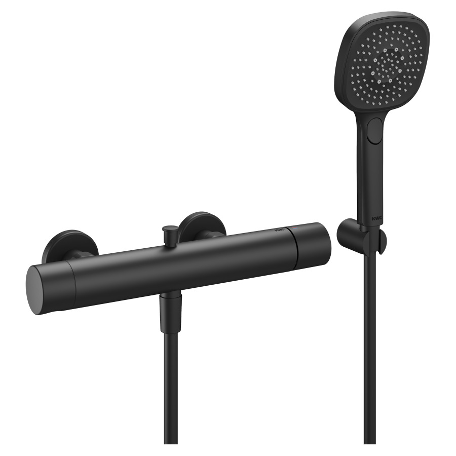 Mélangeur de bain ORA
E 153 mm, raccords d'arrêt
1/2" x 3/4", avec douche
tuyau de douche 160 cm, support
