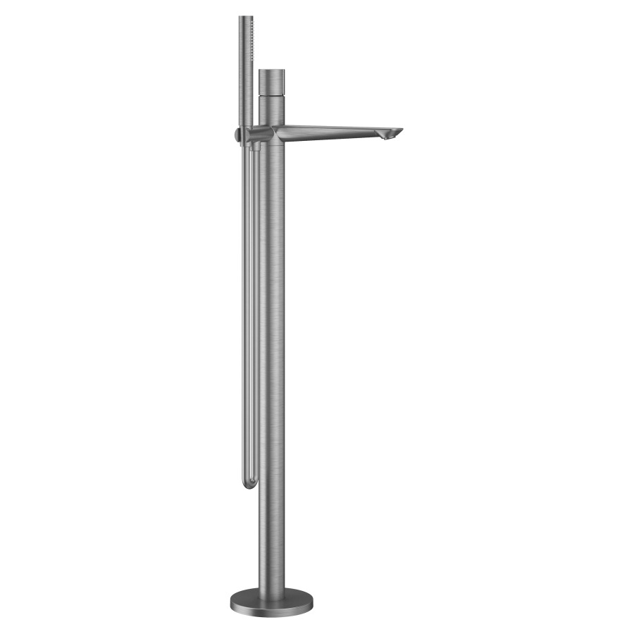 Mélangeur de bain ORA
S 230 mm, goulot fixe
H jusqu'à aérateur 821-917 mm
avec colonne pour montage
à pose libre, douche, tuyau de
douche 150 cm, sans corps à
encastrer 725 078