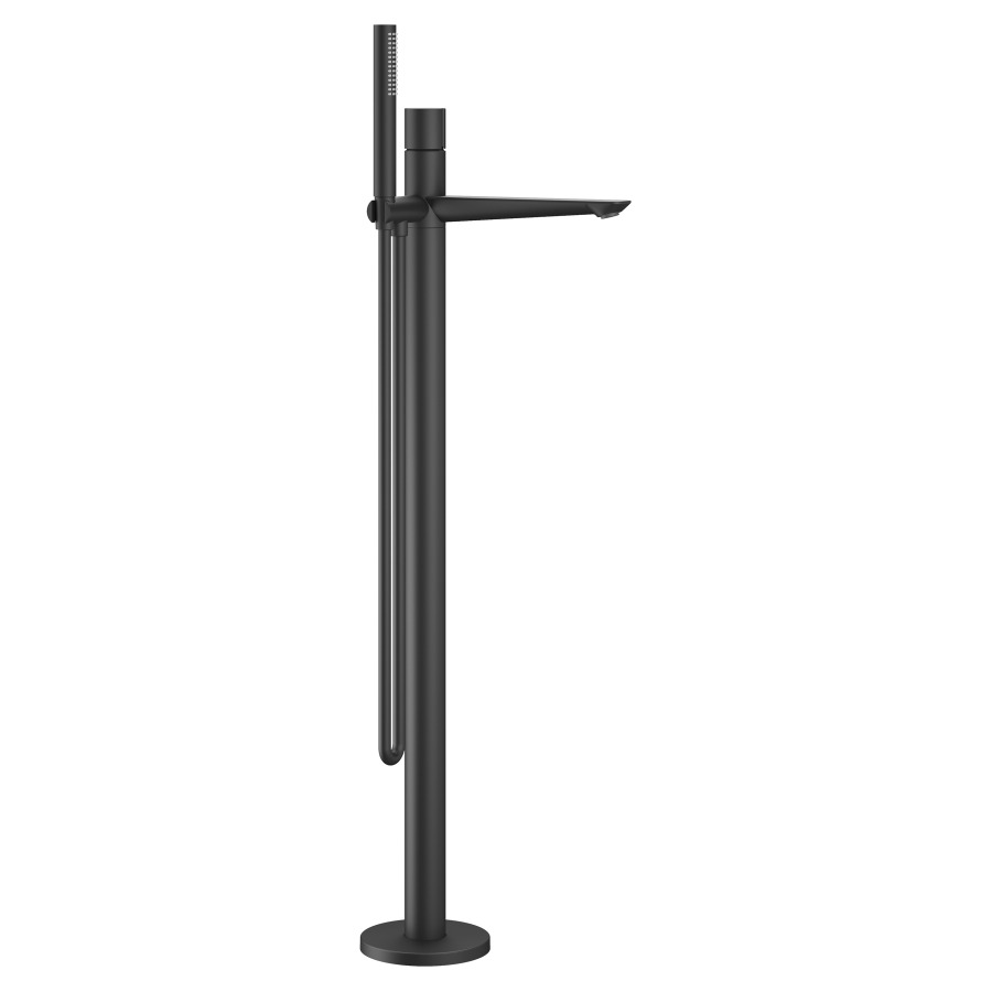 Mélangeur de bain ORA
S 230 mm, goulot fixe
H jusqu'à aérateur 821-917 mm
avec colonne pour montage
à pose libre, douche, tuyau de
douche 150 cm, sans corps à
encastrer 725 078