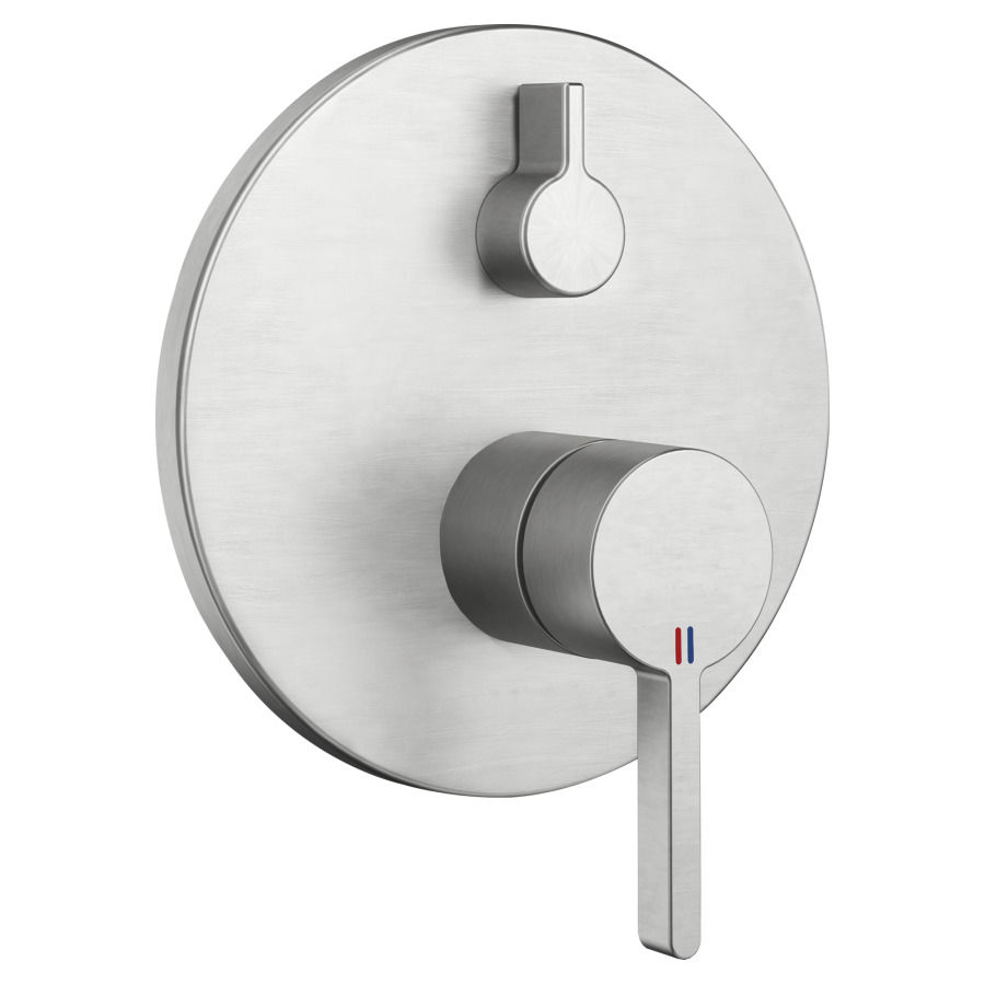 Mélangeur de bain BEVO UP
set de montage final, inver-
seur, plaque de recouvrement
D 17 cm, dispositif
d'antisiphonnage intégré, sans
corps à encastrer 725 089/090
groupe acoustique I