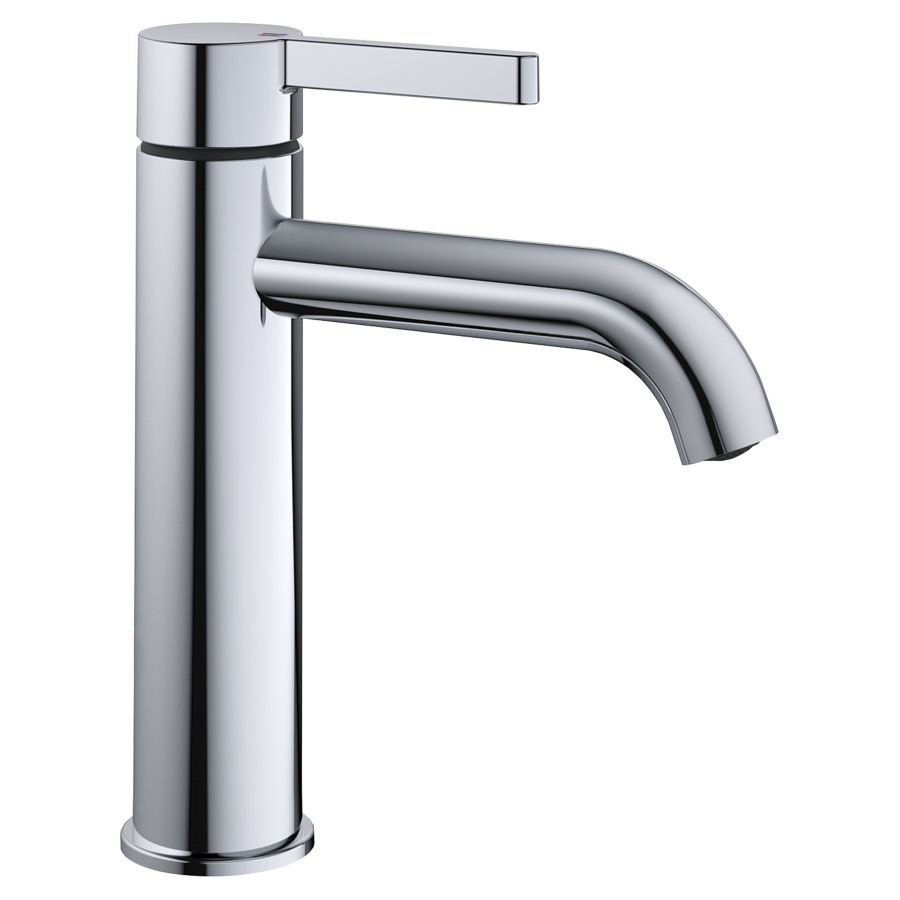 Mélangeur de lavabo BEVO 
saillie 140 mm, goulot fixe
EfficientControl, sans soupape d’écoulement
débit 5 (L/min)
tuyaux de raccordement flexibles 3/8"
groupe acoustique&nbsp;I, Classe d’énergie A