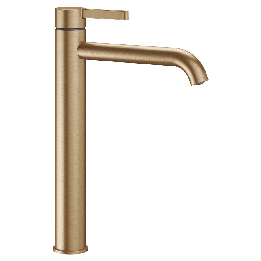 Mélangeur de lavabo BEVO 
saillie 195 mm, goulot fixe
pour lavabo à poser
H jusqu'à aérateur 242 mm
EcoProtect, sans soupape d’écoulement
débit 5 (L/min)
tuyaux de raccordement flexibles 3/8"
groupe acoustique&nbsp;I, Classe d’énergie A
