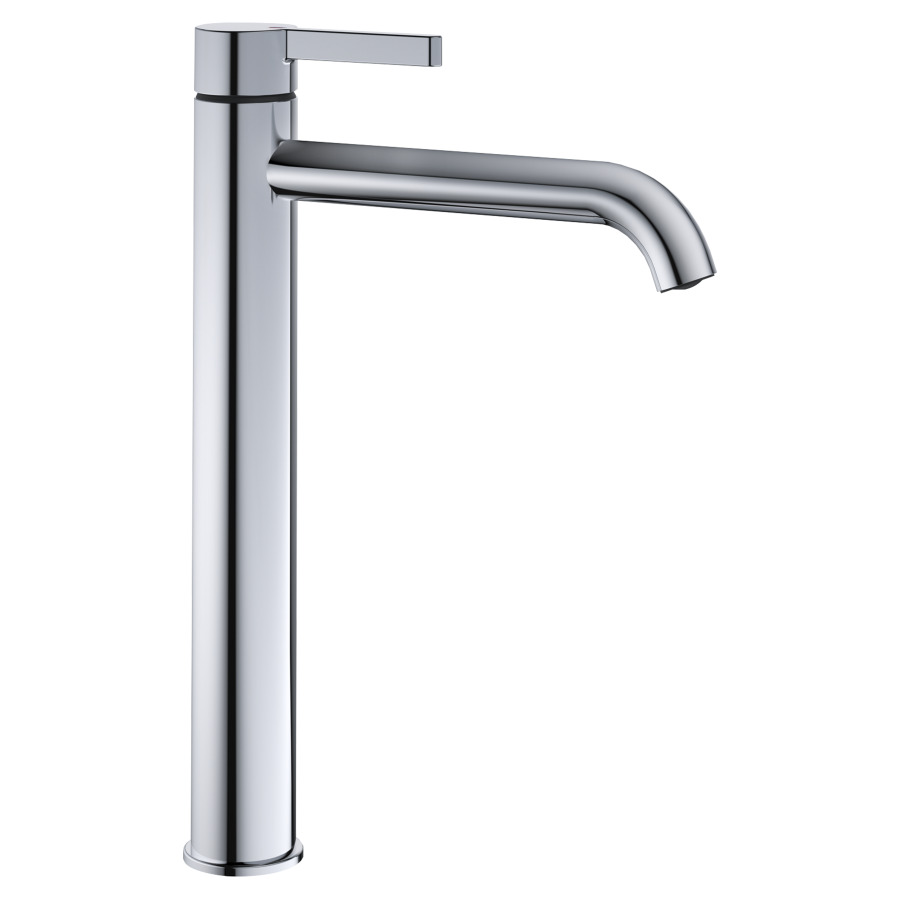 Mélangeur de lavabo BEVO 
saillie 195 mm, goulot fixe
pour lavabo à poser
H jusqu'à aérateur 242 mm
EcoProtect, sans soupape d’écoulement
débit 5 (L/min)
tuyaux de raccordement flexibles 3/8"
groupe acoustique&nbsp;I, Classe d’énergie A