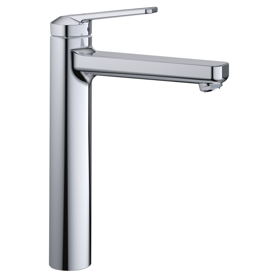 Mélangeur de lavabo DOMO 6.0 
saillie 170 mm, goulot fixe
pour lavabo à poser
H jusqu'à aérateur 197 mm
EfficientControl, sans soupape d’écoulement
débit 4 (L/min)
tuyaux de raccordement flexibles 3/8"
groupe acoustique&nbsp;I, Classe d’énergie A
