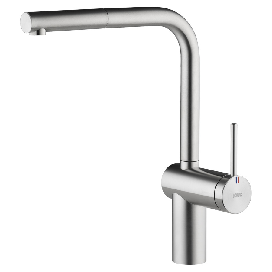 Mélangeur d'évier LIVELLO
S 225 mm goulot orientable
extensible, commande latérale
groupe acoustique II