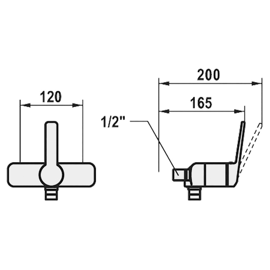 Mélangeur mural DOMO 6.0
E 120 mm, nu
saillie 175 mm
sans goulot orientable