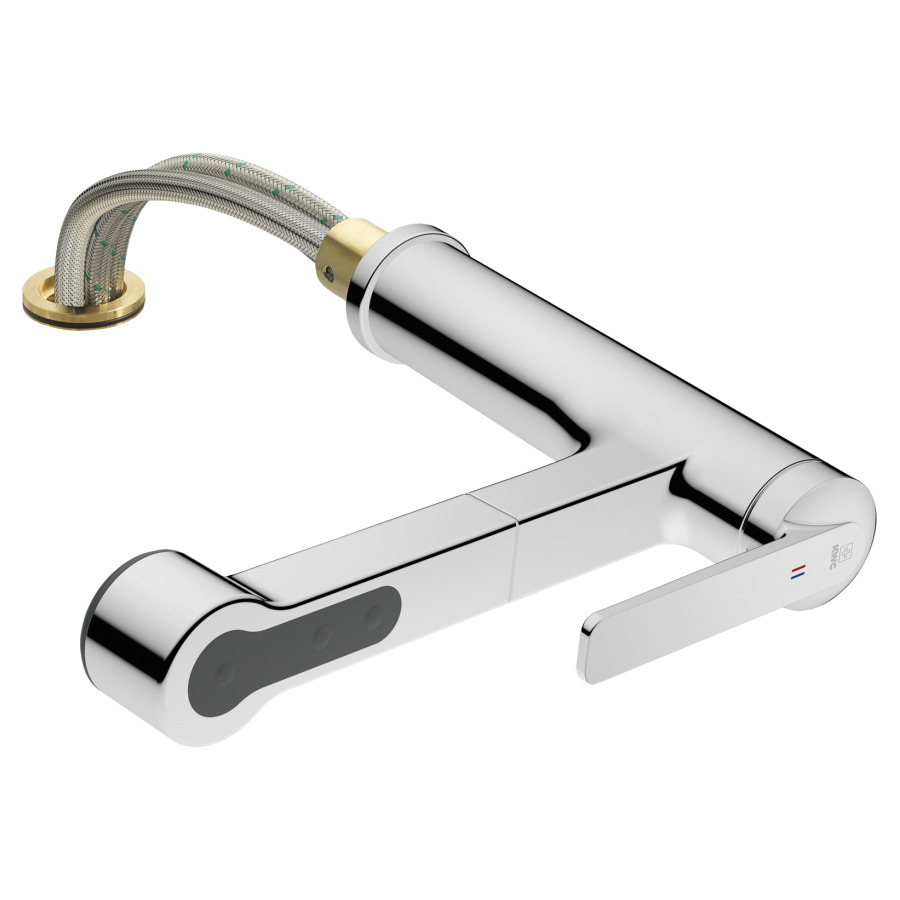 Mélangeur d'évier DOMO 6.0
S 225 mm, douche extensible
robinetterie amovible, tuyaux
de raccordement flexibles 3/8"