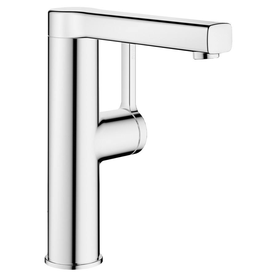 Mélangeur de lavabo AVA 2.0
S 150 mm, goulot mobile
levier possible uniquement sur
la droite, vidage Push Open