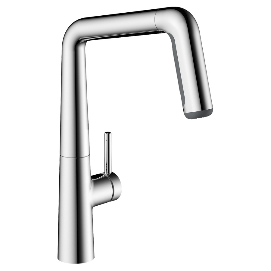 Mélangeur d'évier KIO
S 220 mm, douche extensible
réglable, levier possible
uniquement sur la droite
tuyaux de raccordement
flexibles 3/8"