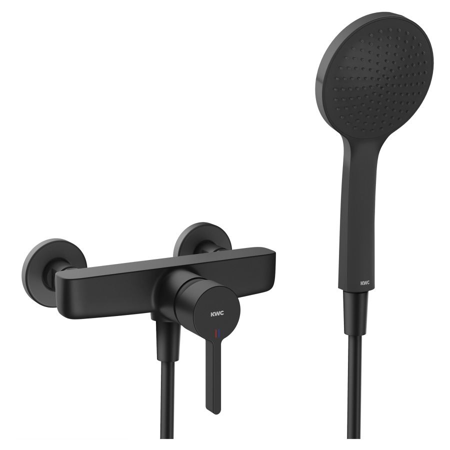 Mélangeur de douche Fit
E 153 mm, raccords d'arrêt
1/2" x 1/2", avec douche
tuyau de douche 160 cm