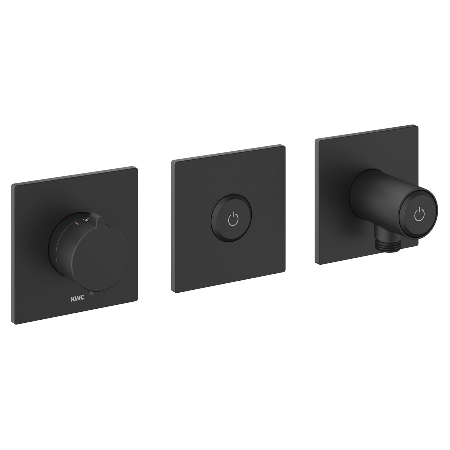 Bademischer HOMEBOX THERM UP
Endmontageset
mit 3 Abdeckplatten 10 x 10 cm
integrierter Rohrunterbrecher
mit Thermostat
Drucktaste Choice ON/OFF
Schlauchanschluss mit Druckknopf
Choice ON/OFF mit Mengenregler
ohne Einbaukörper 725 700