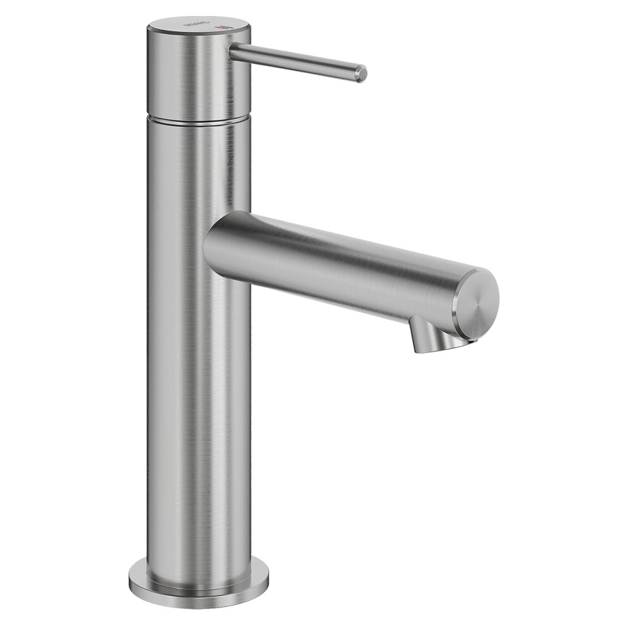 Mélangeur de lavabo ONO E
S 115 mm, goulot fixe
sans vidage, tuyaux de
raccordement flexibles 3/8"