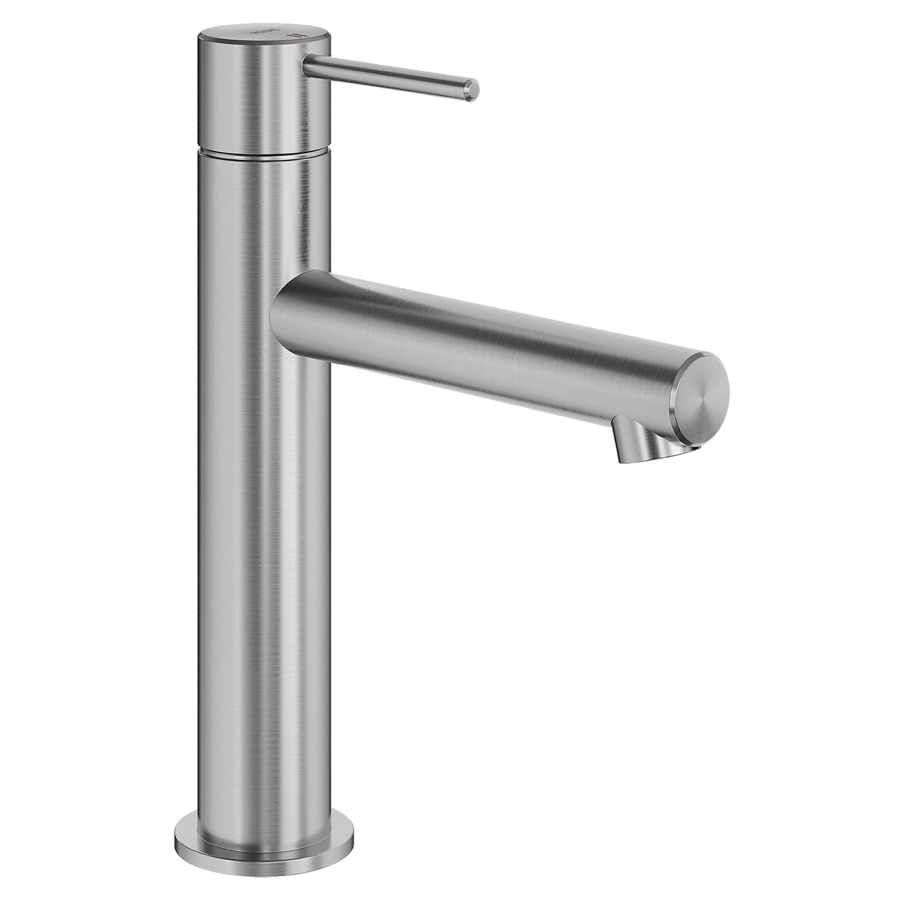 Mélangeur de lavabo ONO E
S 135 mm, goulot fixe
sans vidage, tuyaux de
raccordement flexibles 3/8"
