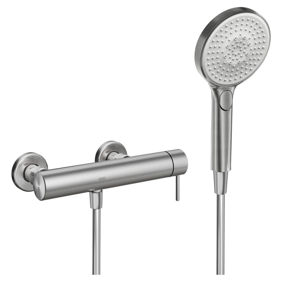 Mélangeur de douche ONO E
E 153 mm, raccords d'arrêt
1/2" x 1/2", avec douche et
tuyau